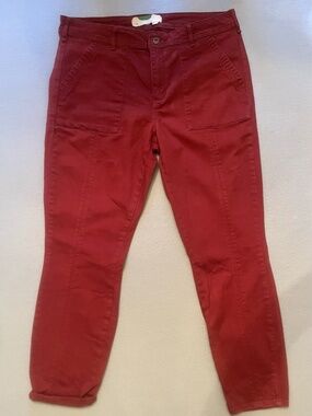 Anthropologie Wanderer Relaxed Utility Chinos | Burgundy